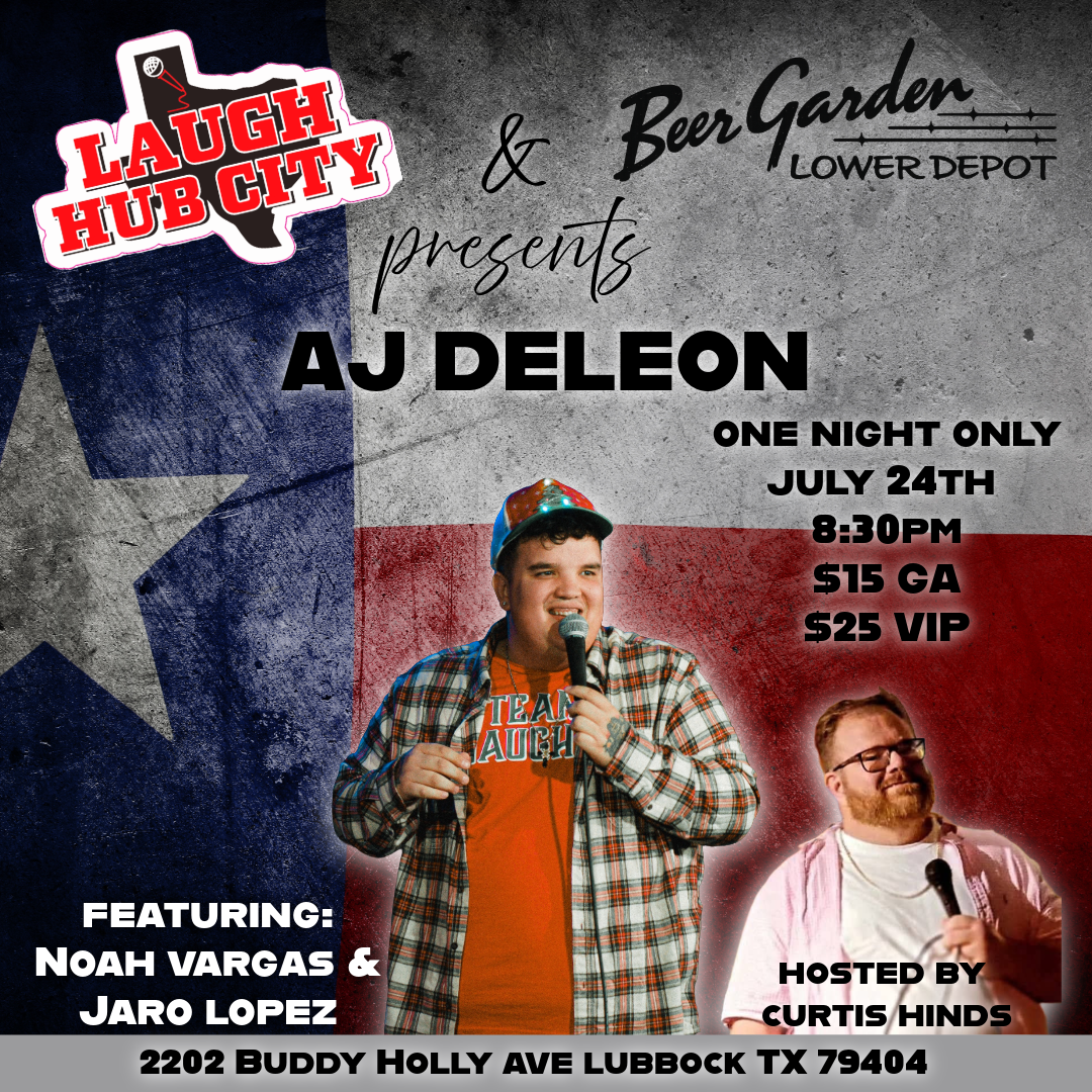 Flyer: Laugh Hub City presents AJ Deleon